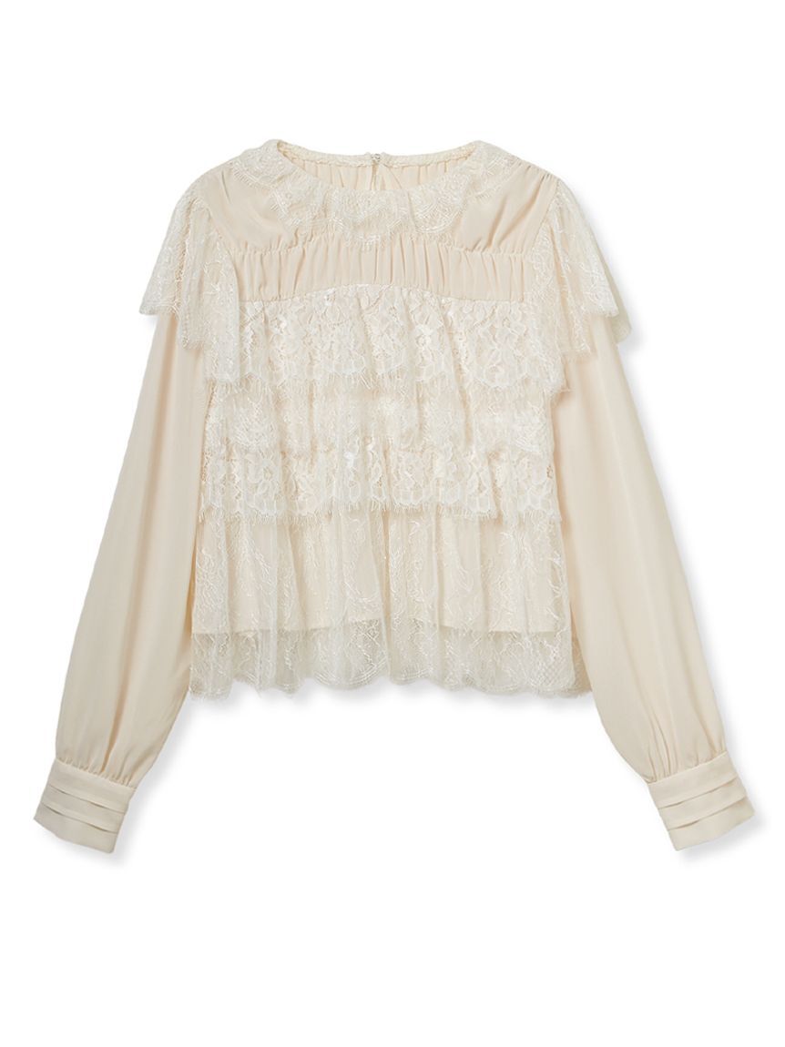 【リリーブラウン/LILY BROWN】 レースフリルブラウス