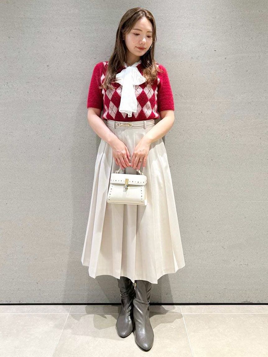 【セルフォード/CELFORD】 ベルト付きプリーツスカート