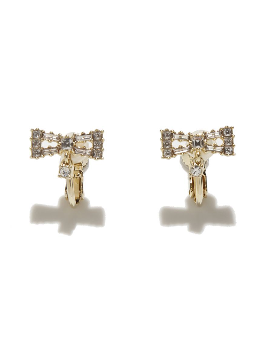 【セルフォード/CELFORD】 クリスタルリボンイヤリング