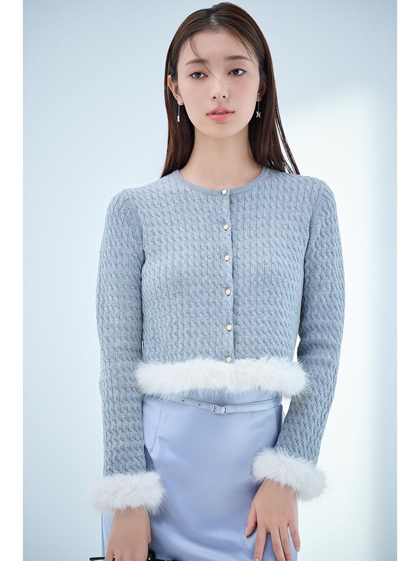 モテ系メンズファッション|【セルフォード/CELFORD】 カシミア混ファートリムカーディガン