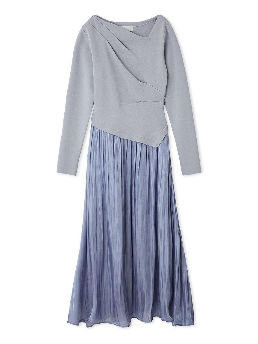 【セルフォード/CELFORD】 アシメネックニットドッキングワンピース