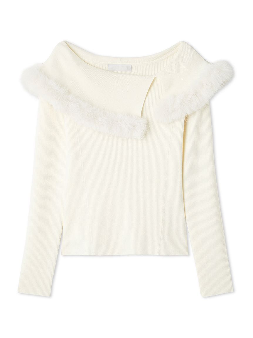 【セルフォード/CELFORD】 シルクカシミヤ混ファートリムニットプル