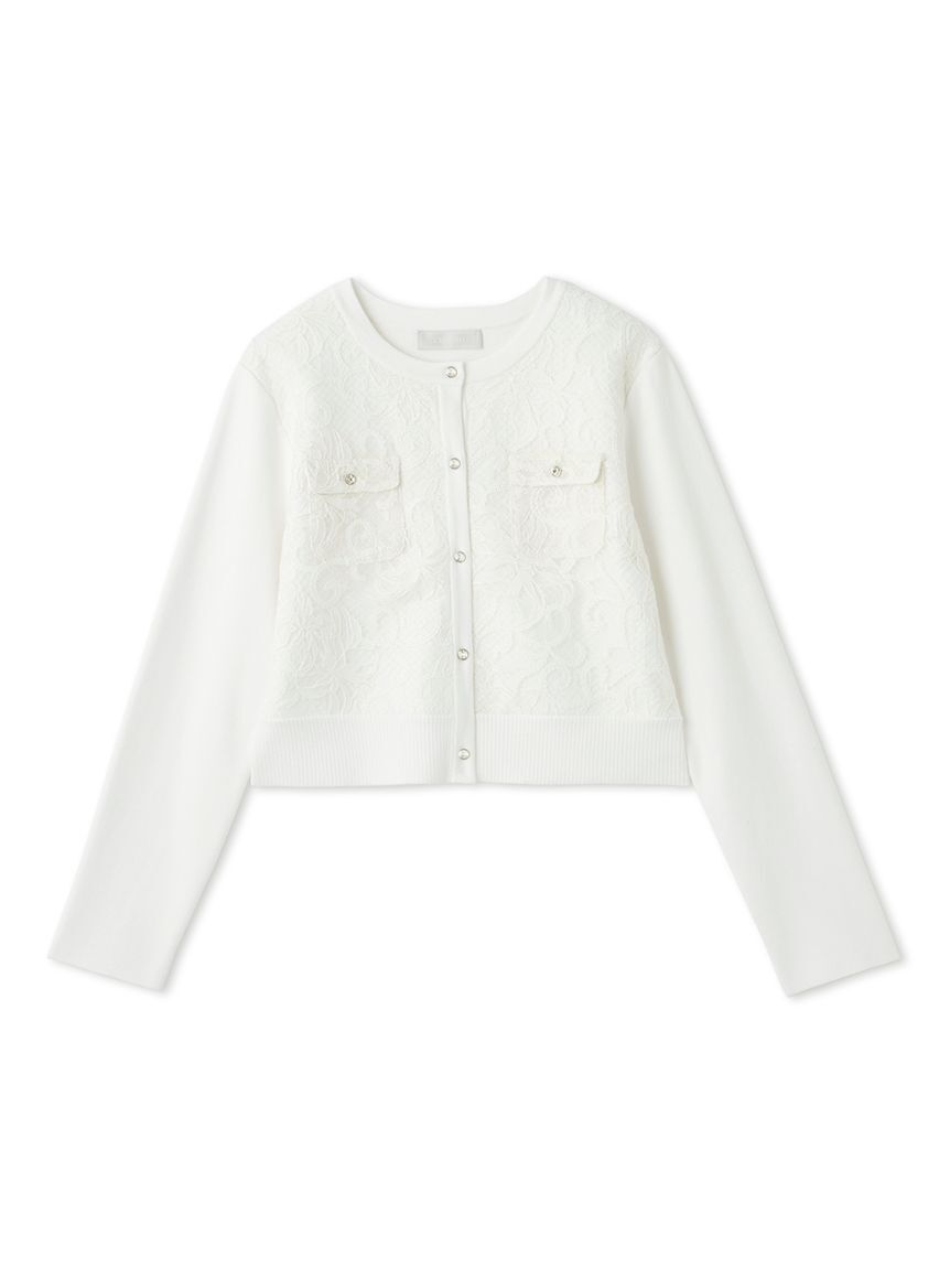 モテ系ファッションメンズ|【セルフォード/CELFORD】 【セットアップ対応】チュール刺繍ドッキングカーディガン