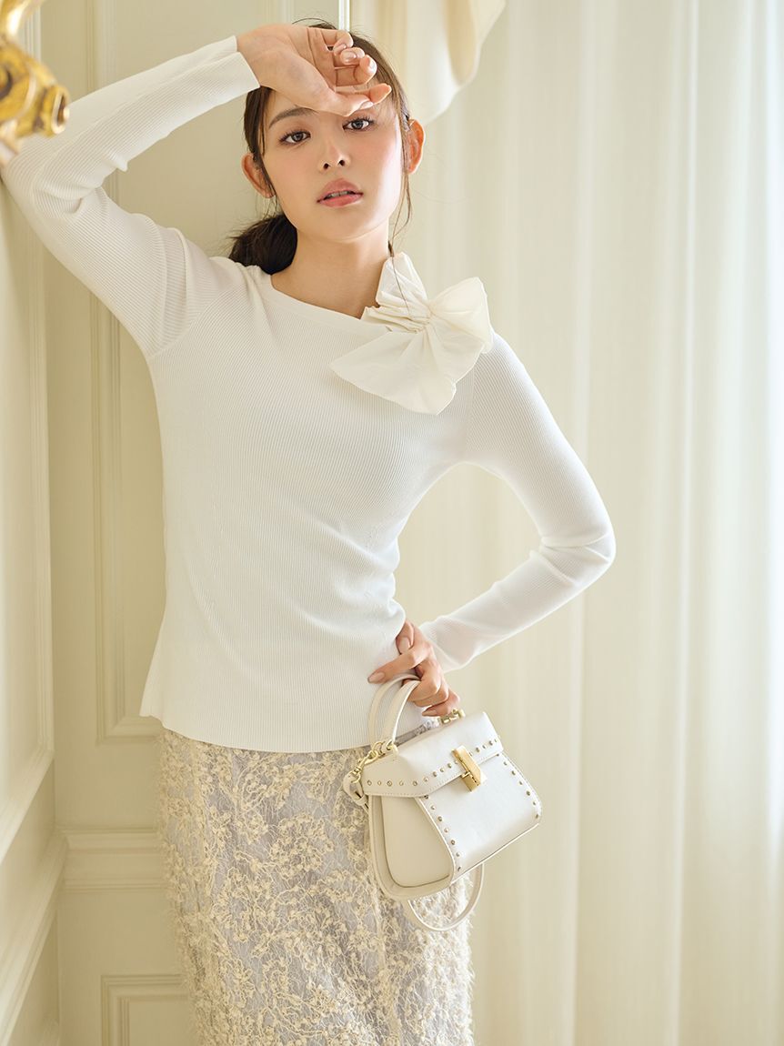 【セルフォード/CELFORD】 アシメフリルニットプルオーバー