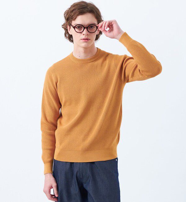 【マッキントッシュフィロソフィー/MACKINTOSH PHILOSOPHY】 片畦プレーティング クルーネックプルオーバーニット