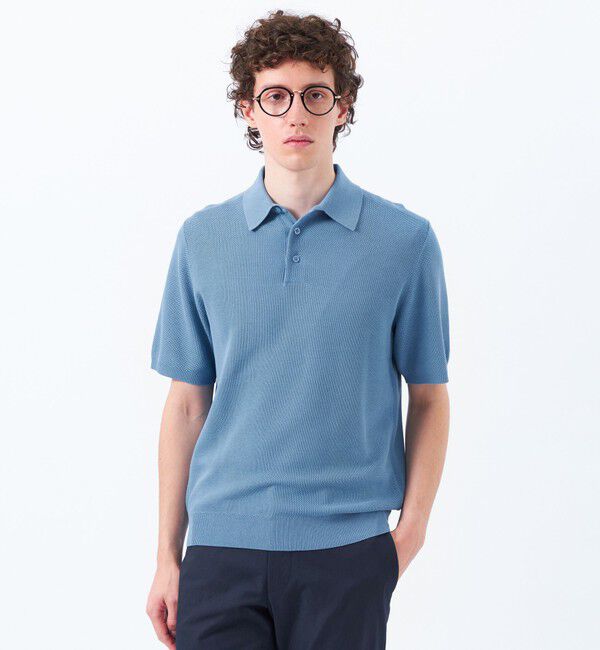 【マッキントッシュフィロソフィー/MACKINTOSH PHILOSOPHY】 フラッフィーニット 半袖ニットポロ