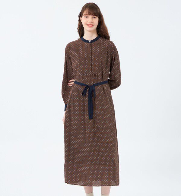 ブローフラワープリント シャーリングロングワンピース（Ballsey