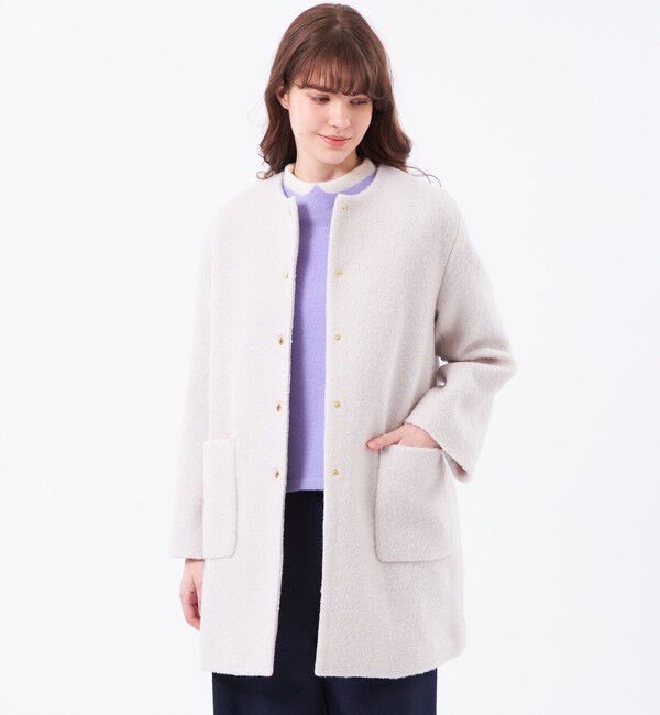 【マッキントッシュフィロソフィー/MACKINTOSH PHILOSOPHY】 【WEB&amp;一部店舗限定】ウールパイルノーカラーコート