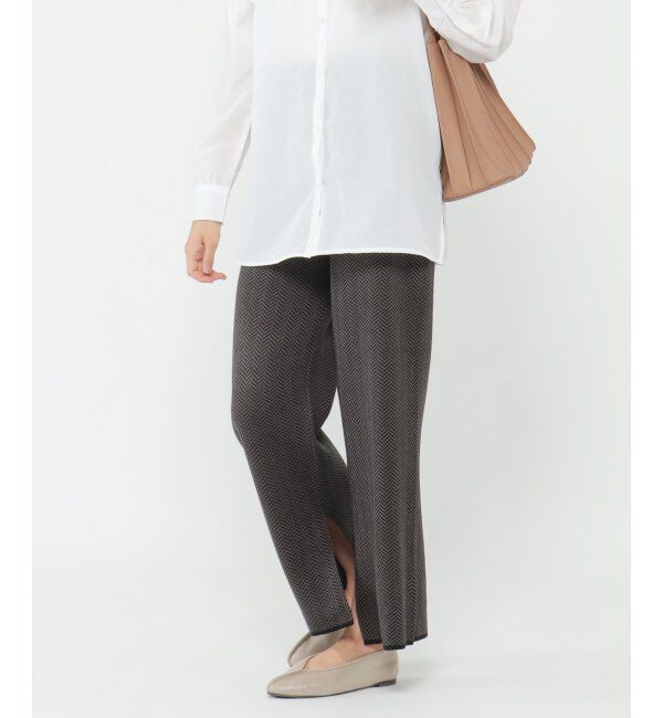 【イッカ/ikka】 ヘリンボーンニットパンツ