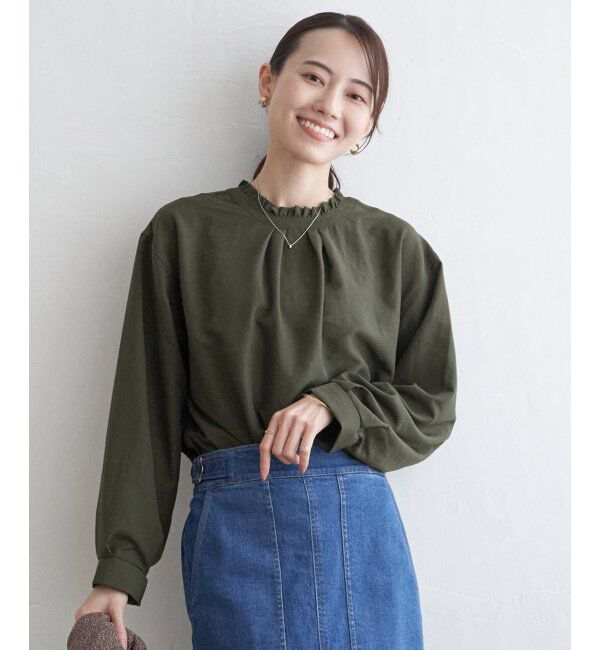 【イッカ/ikka】 襟フリル2WAYブラウス