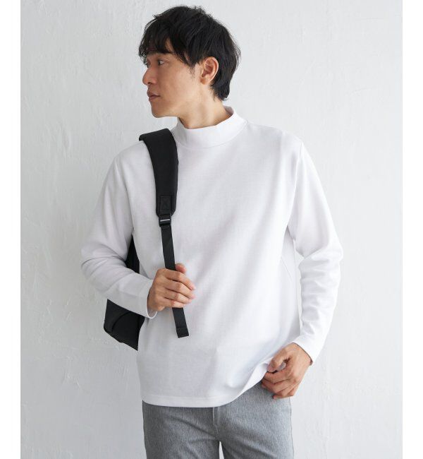 【イッカ/ikka】 ポンチモックネックロンTシャツ