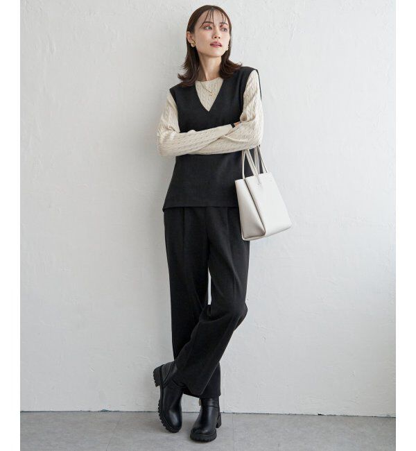 【イッカ/ikka】 【2点セット】ペプラムジレパンツセット