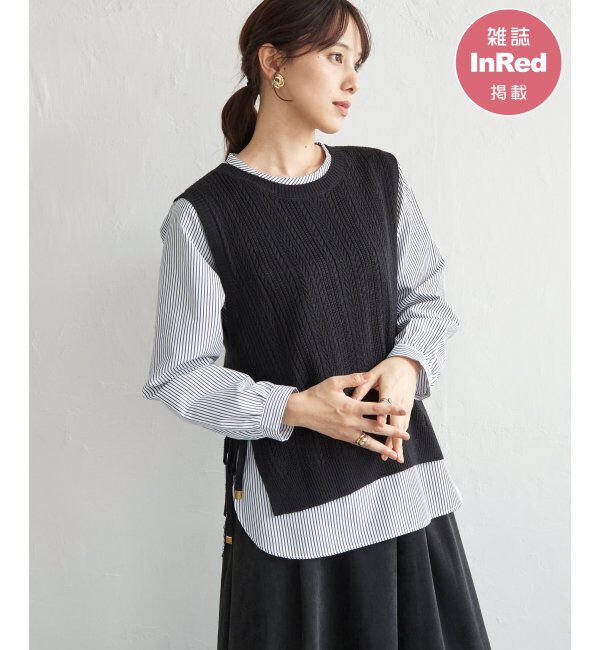 【イッカ/ikka】 ブラウスニットベストアンサンブル