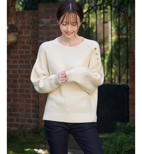 モテ系メンズファッション|【イッカ/ikka】 片ボタン変形リブニットプルオーバー