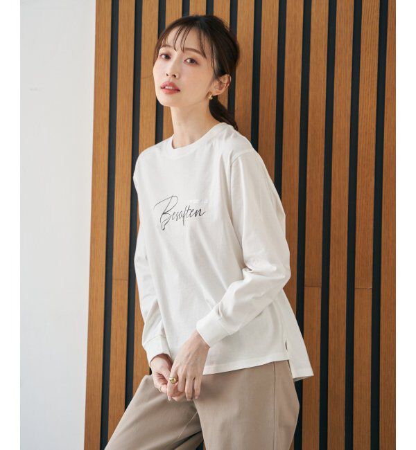 【イッカ/ikka】 ロゴフォトプリントスウェットTシャツ