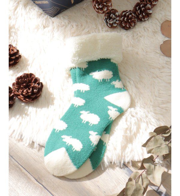 【エルビーシーウィズライフ/Lbc with Life】 裏起毛ソックス ひつじ