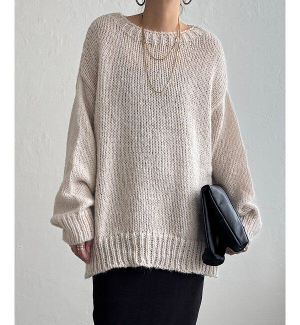 ファッションメンズなら|【エルビーシーウィズライフ/Lbc with Life】 モヘヤタッチオーバサイズニット