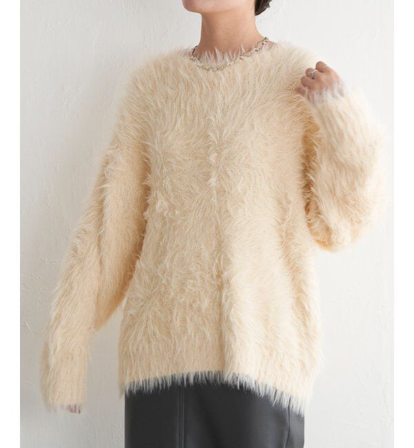 【ヴァンスシェアスタイル/VENCE share style】 フェイクフェザー天竺プルオーバー