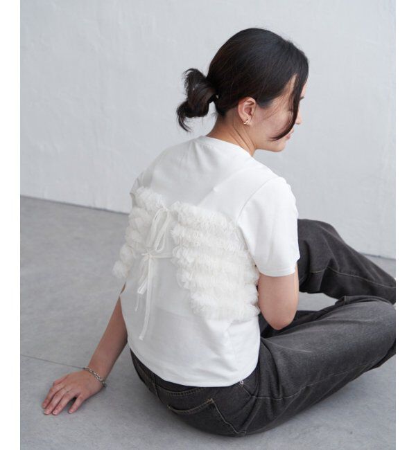 人気メンズファッション|【ヴァンスシェアスタイル/VENCE share style】 天竺チュールフリルビスチェ見えTシャツ