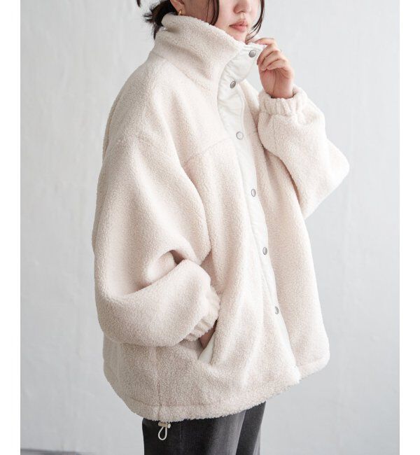 【ヴァンスシェアスタイル/VENCE share style】 ボアスタンドブルゾン