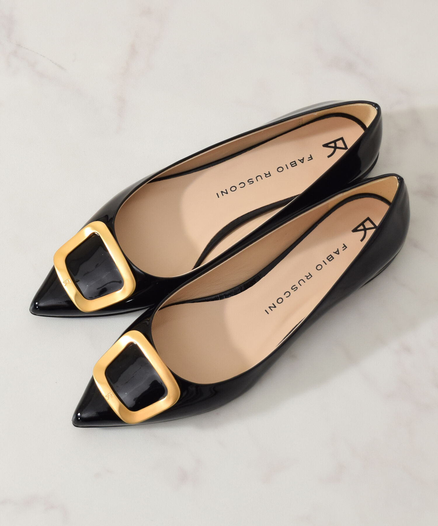 【インターショシュール　ゼア/INTER-CHAUSSURES 'eir】 【FABIO RUSCONI】ローヒールバックルパンプス(F51527)