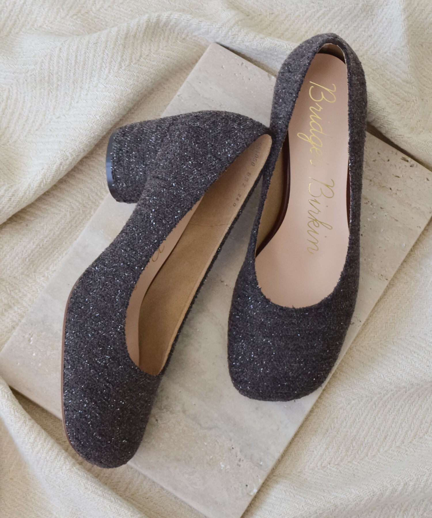 【インターショシュール　ゼア/INTER-CHAUSSURES 'eir】 【Bridget Birkin】ツイードヒールアップオブリークパンプス(551050)