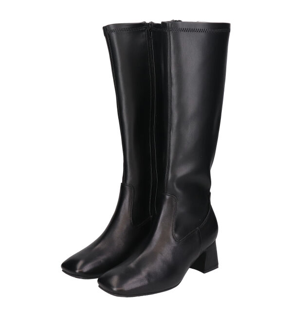 【インターショシュール　ゼア/INTER-CHAUSSURES 'eir】 【PARADIS COULEUR】スクエアトウ撥水ストレッチロングブーツ(353211)