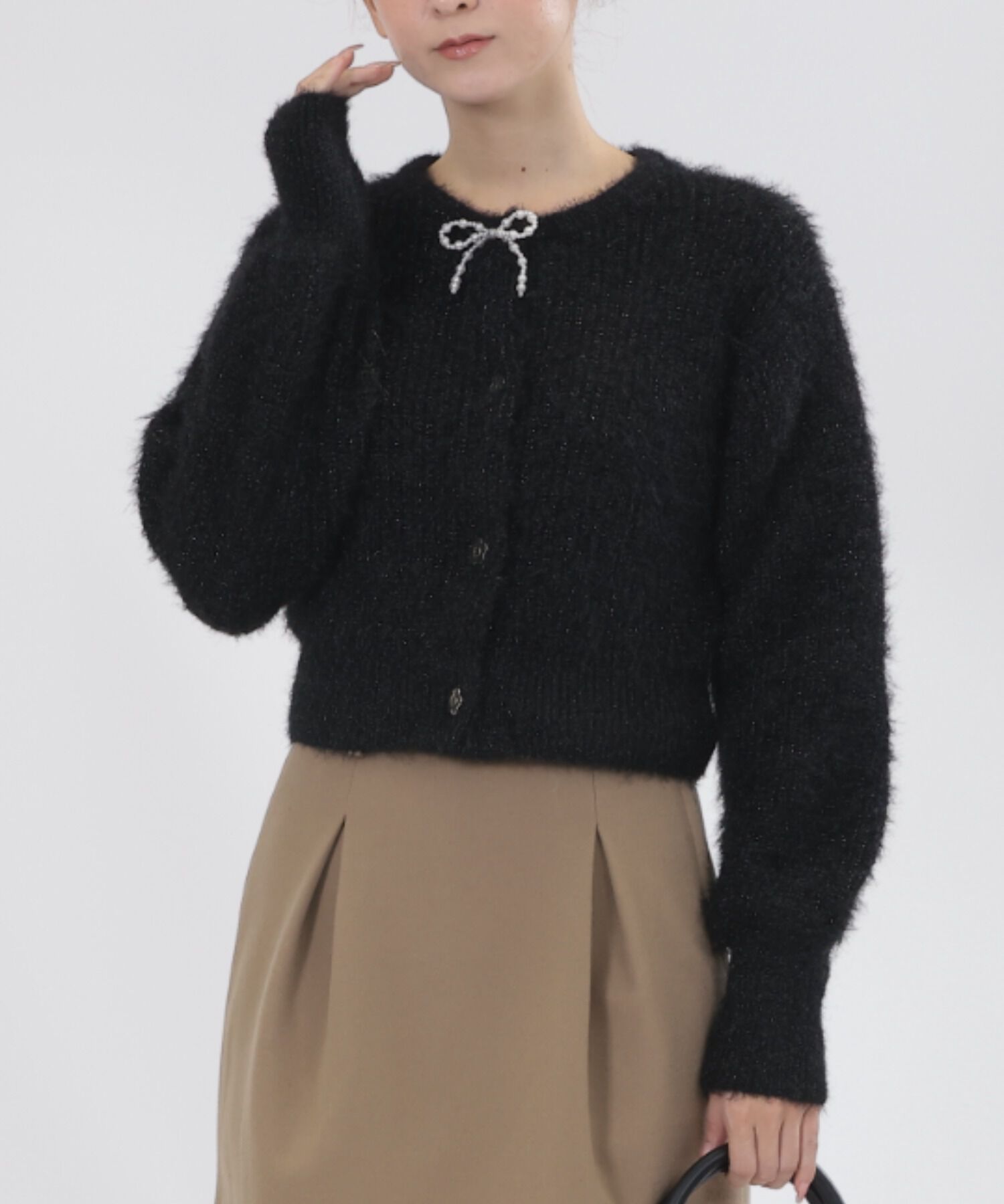 人気ファッションメンズ|【マリークワント/MARY QUANT】 パールリボン カーディガン