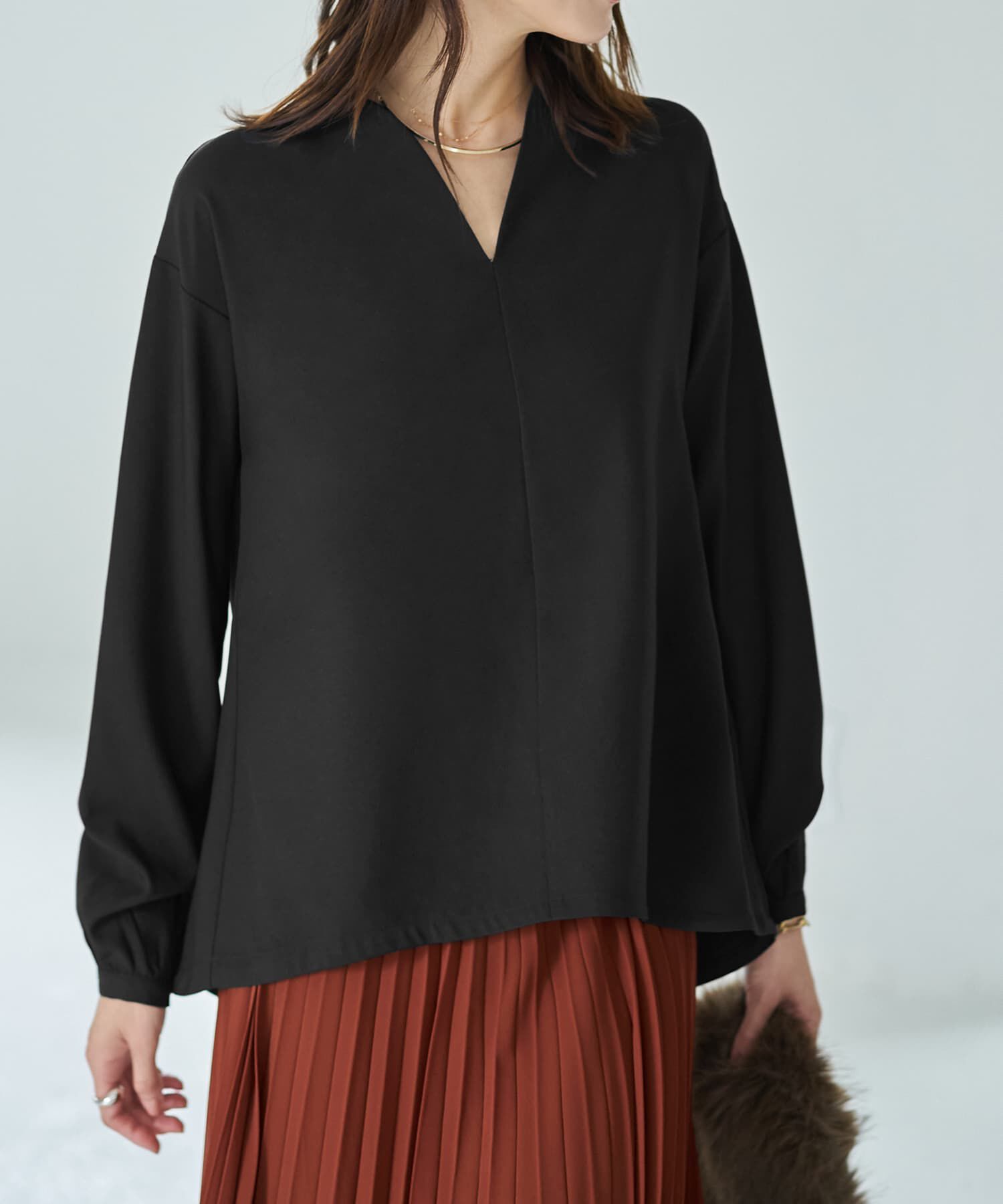 【スタイルデリ/STYLE DELI】 【LUXE】ハートVネックブラウス