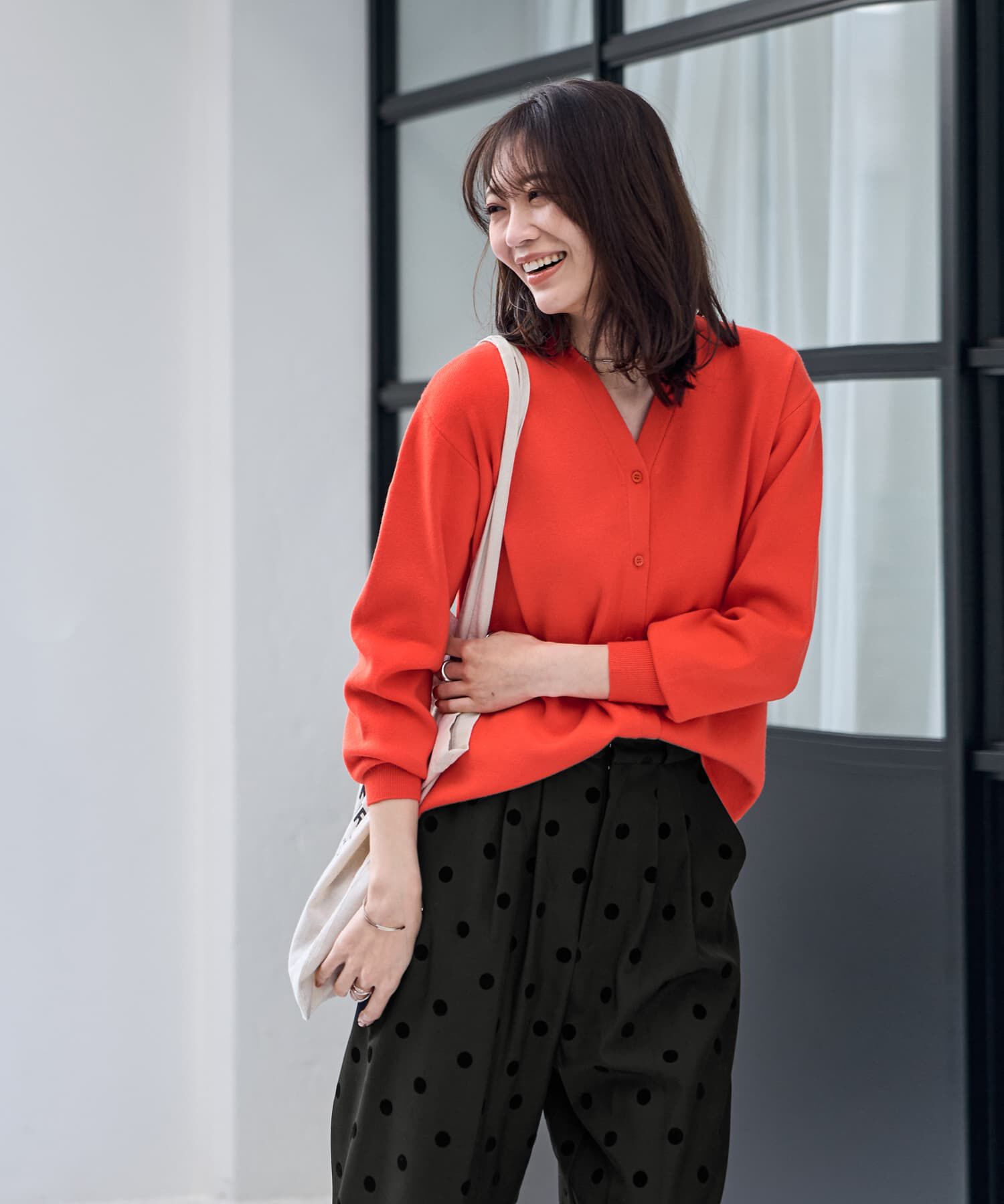 【スタイルデリ/STYLE DELI】 しっとりもっちりVネックカーディガン