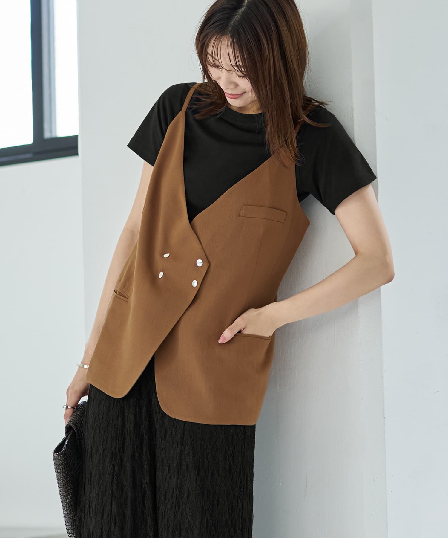 ファッションメンズなら|【スタイルデリ/STYLE DELI】 キャミ型ダブルベスト