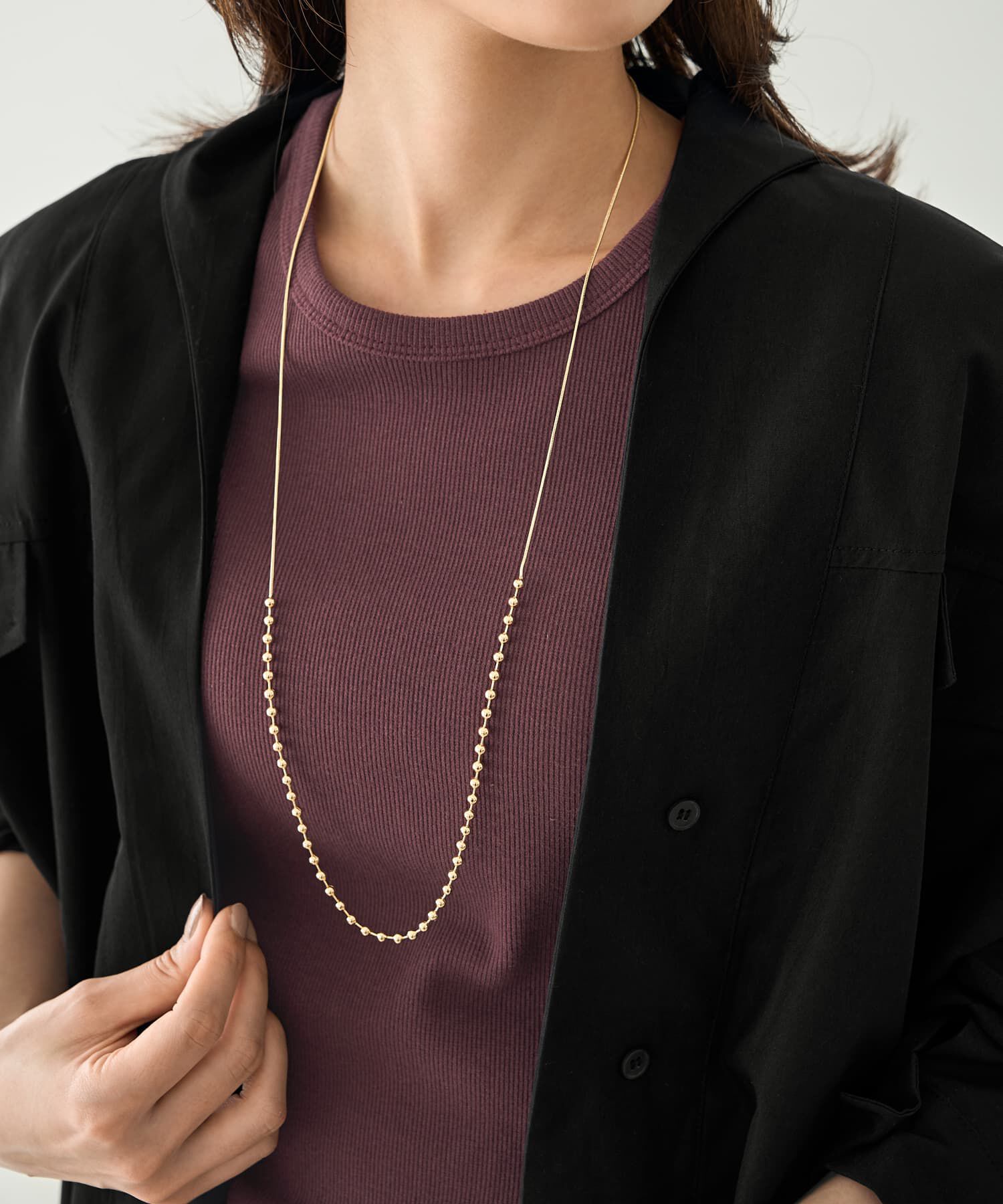 【スタイルデリ/STYLE DELI】 長短自在プチボールネックレス