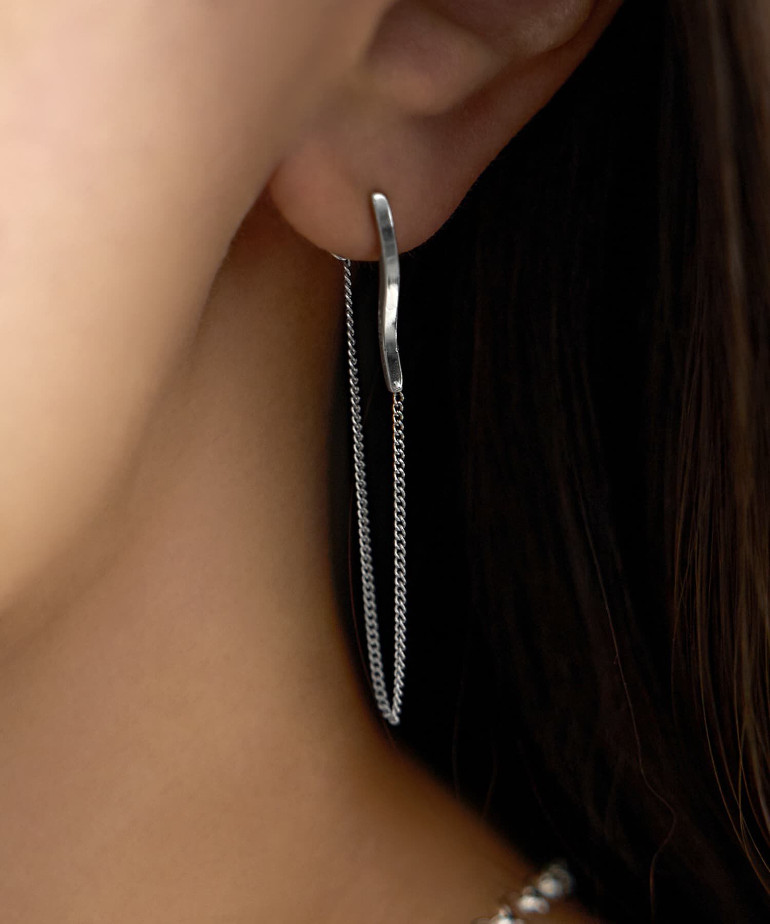 【スタイルデリ/STYLE DELI】 前後がチェーンで繋がるピアス