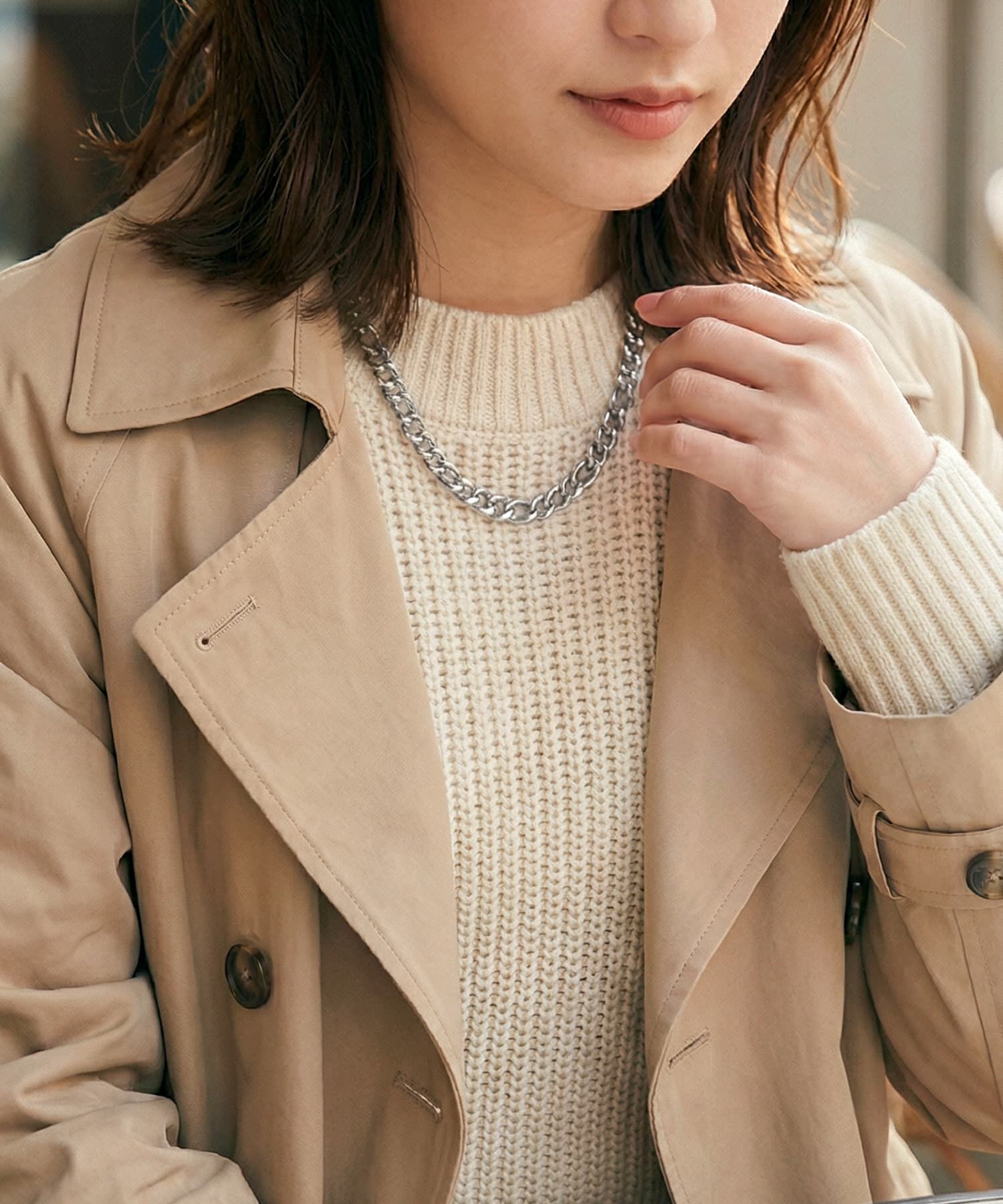 【スタイルデリ/STYLE DELI】 【DELI by】ステンレスフィガロチェーンネックレス