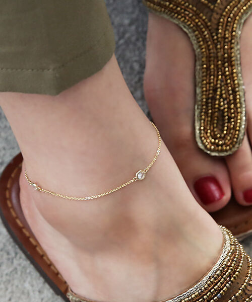 【コレカラ/colleca la】 ストーン付チェーンアンクレット