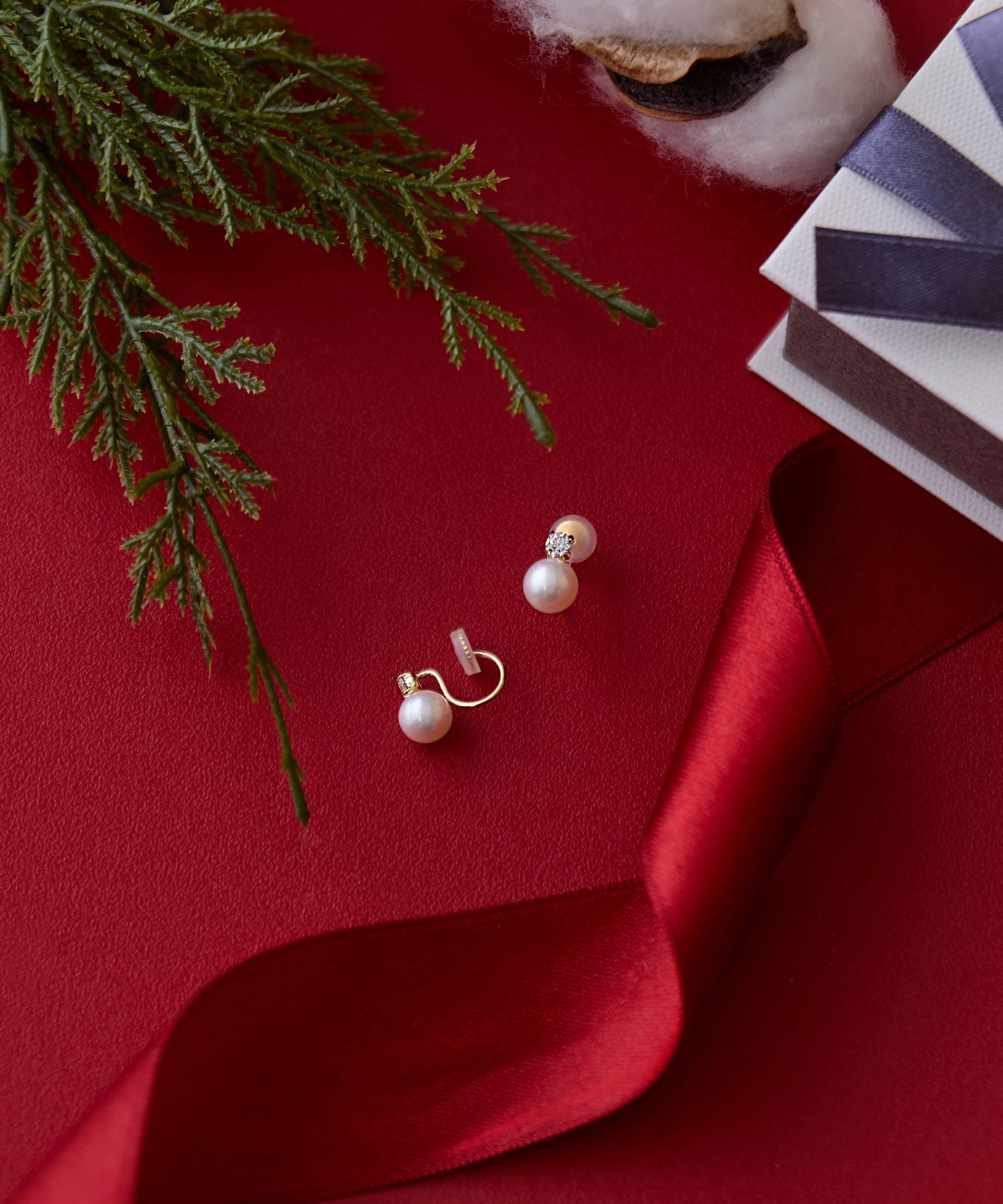 【フィービィー/Phoebe】 【K10】ジュエルパールイヤリング/淡水パール/BOX付き