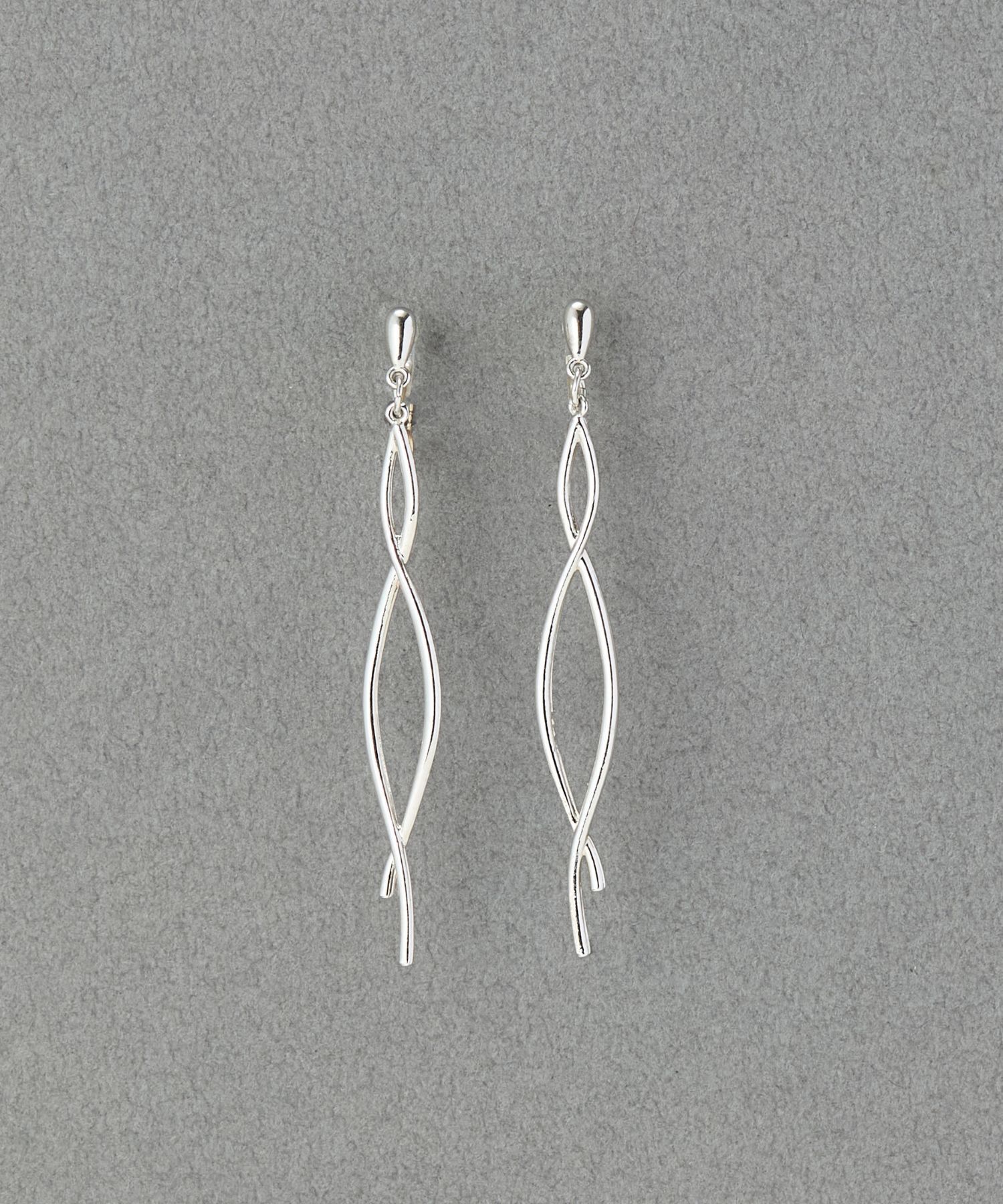 【フィービィー/Phoebe】 【金属アレルギー対応】【痛くないシリーズ】スウィングクリスタルループフィットイヤリング シルバー