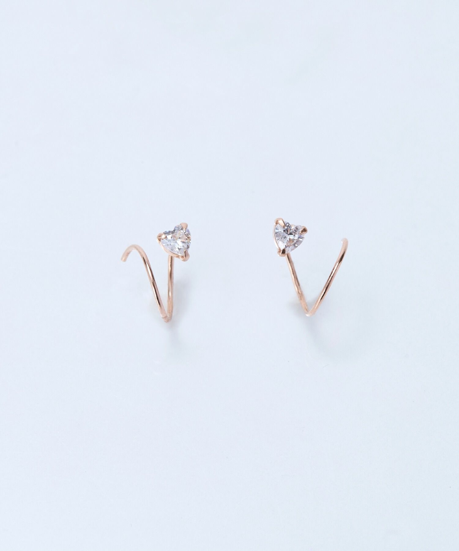 【フィービィー/Phoebe】 【K10】ハーティーダブルループピアス ローズゴールド/BOX付き