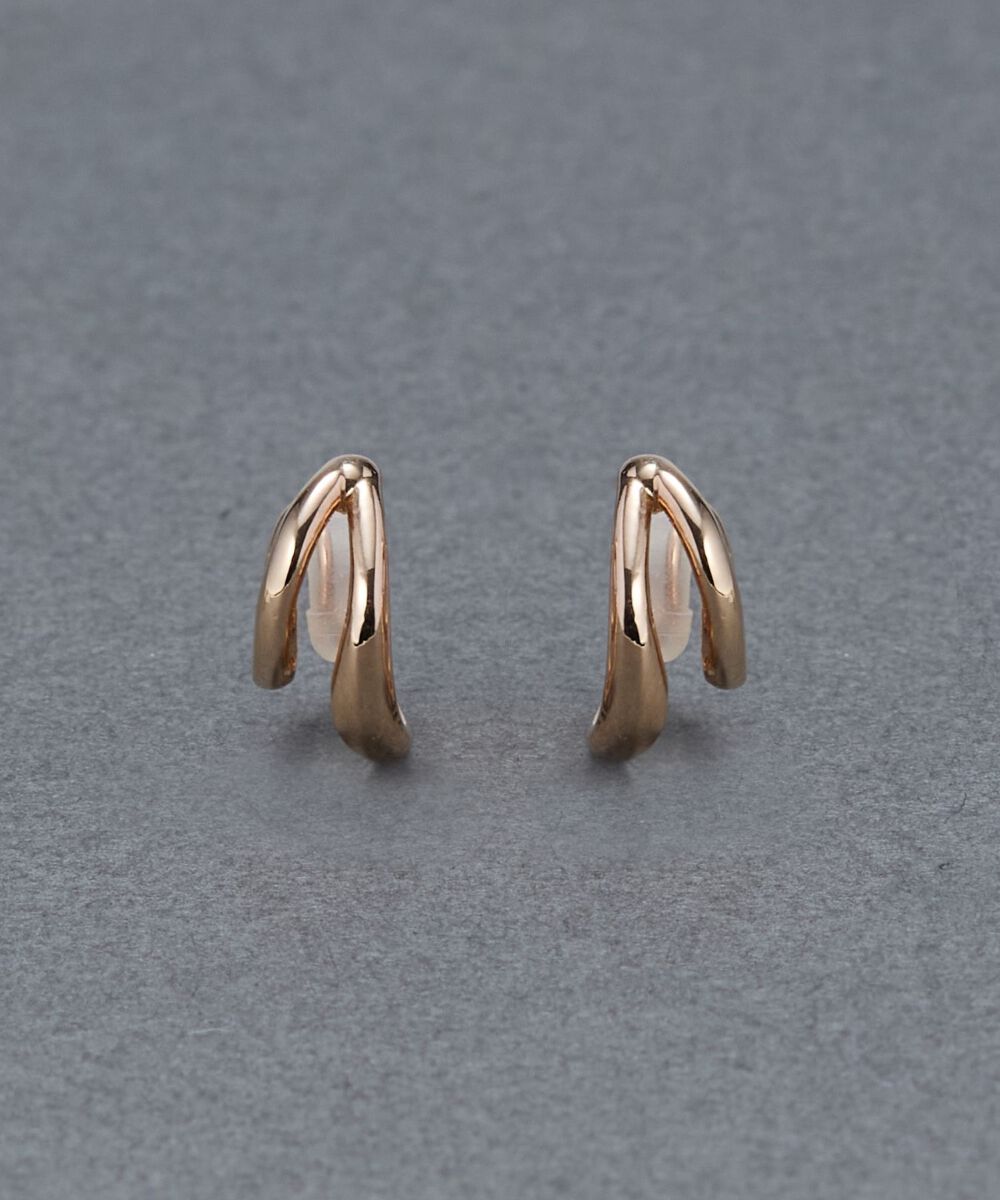 【フィービィー/Phoebe】 【金属アレルギー対応】【痛くないシリーズ】ダブルフープライトフィットイヤリング ローズゴールド