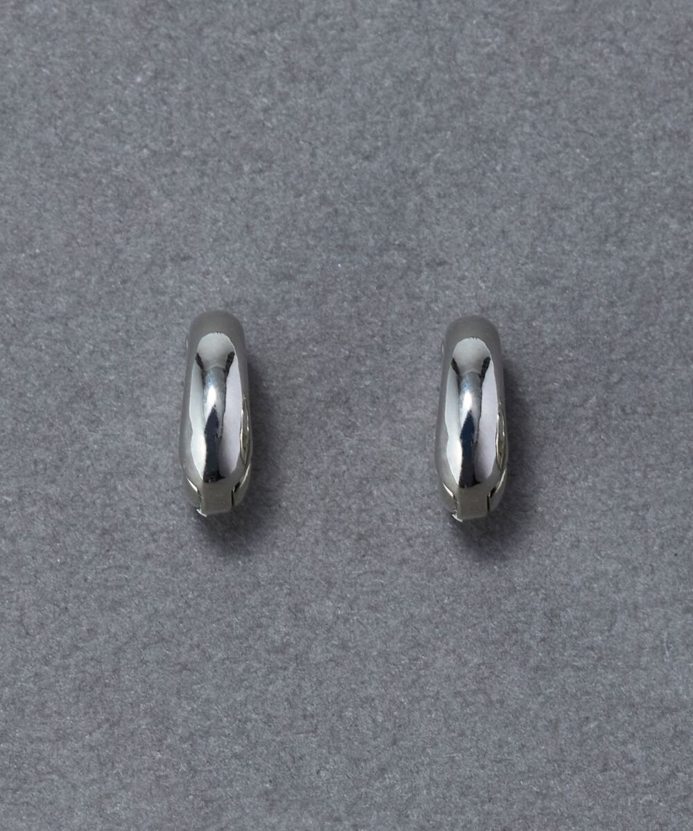 【フィービィー/Phoebe】 【金属アレルギー対応】シンプルフープスナップイヤリング シルバー