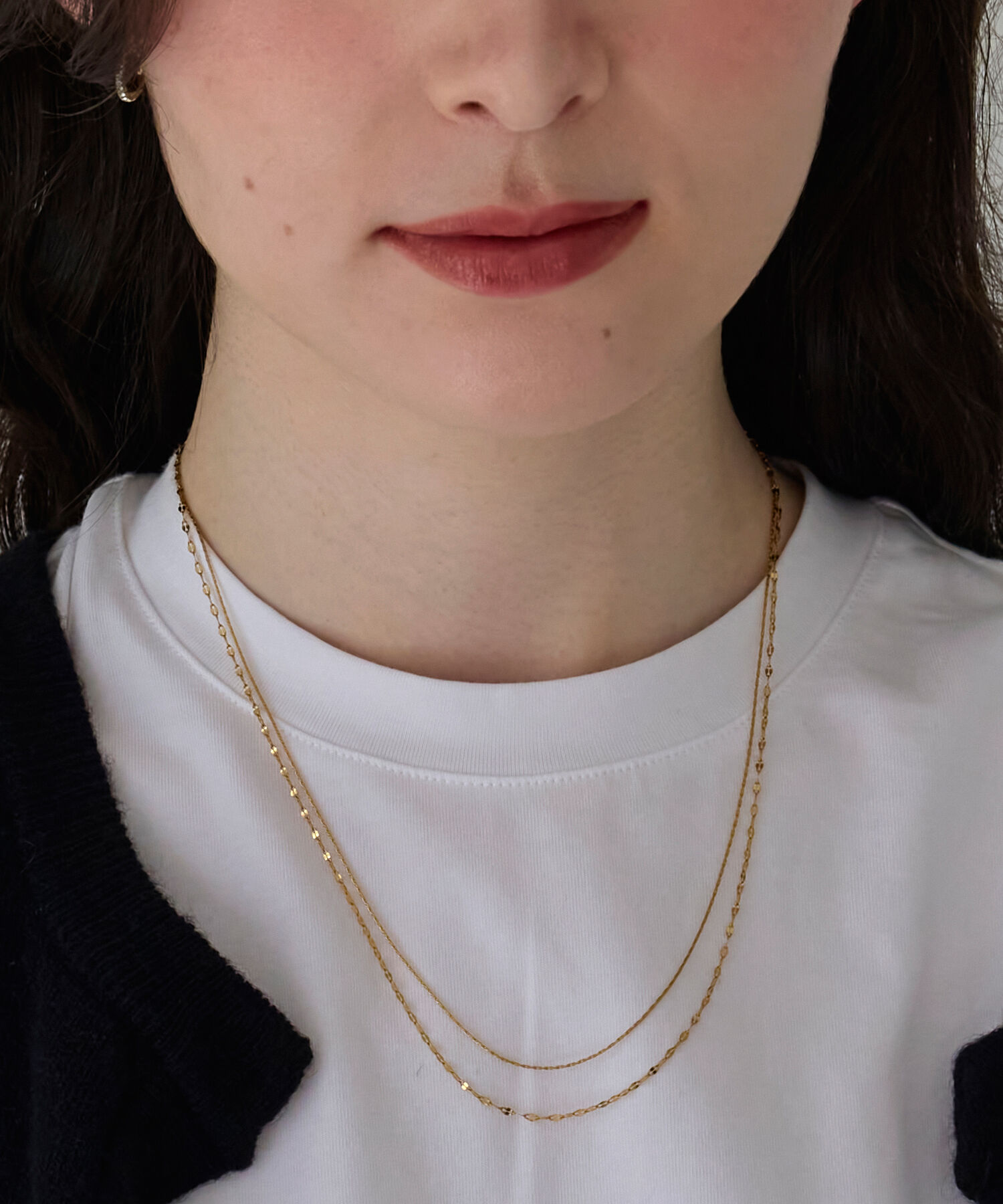 【フィービィー/Phoebe】 【金属アレルギー対応】ダブルチェーンネックレス ゴールド/サージカルステンレス