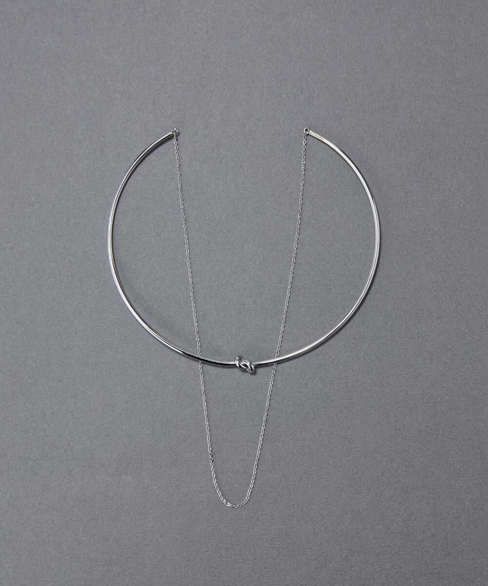 【フィービィー/Phoebe】 ノットラインレイヤードチョーカー シルバー/ネックレス/ネックカフ/36cm