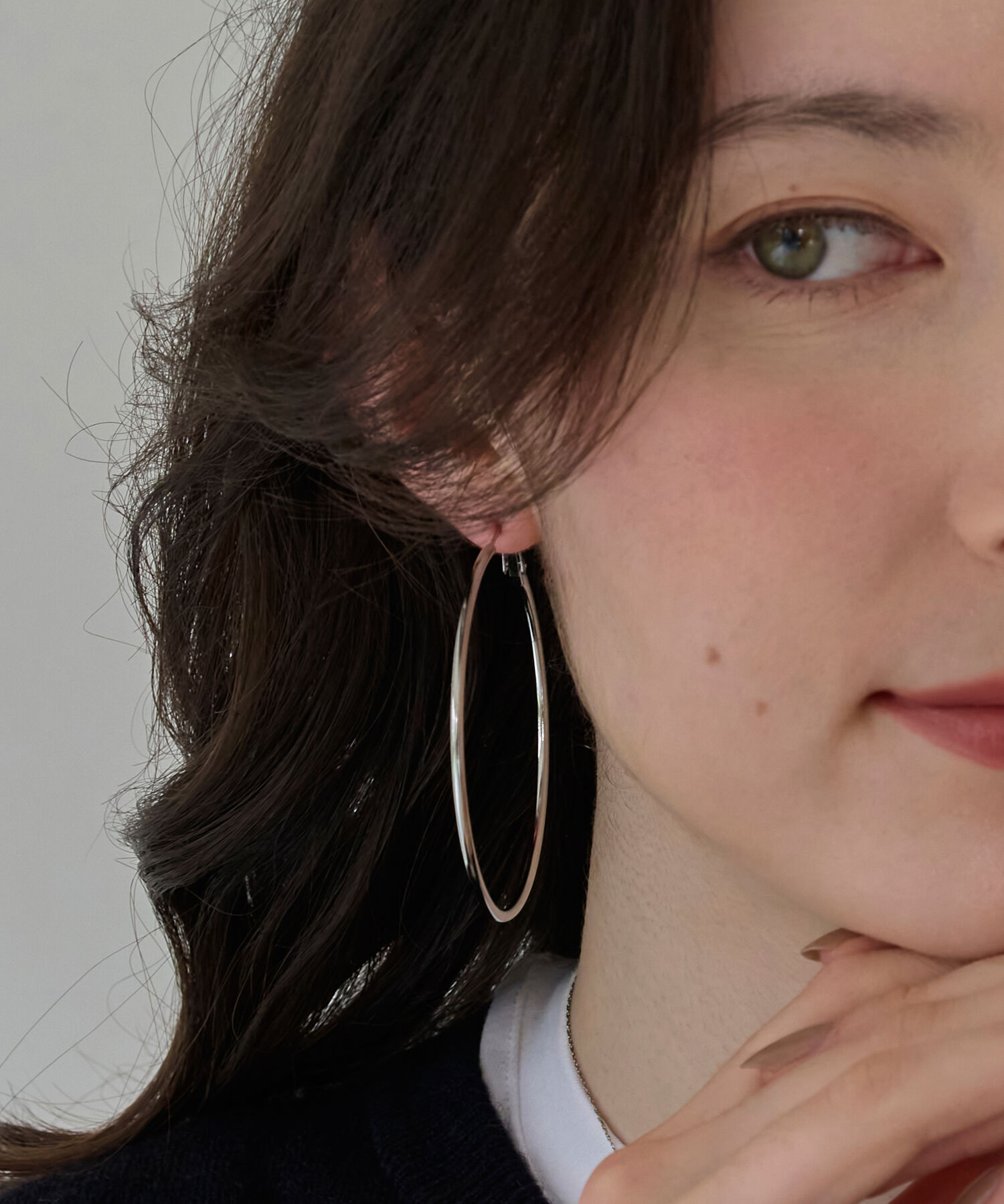 【フィービィー/Phoebe】 【金属アレルギー対応】ライトフープビッグピアス シルバー/ステンレス/大振り