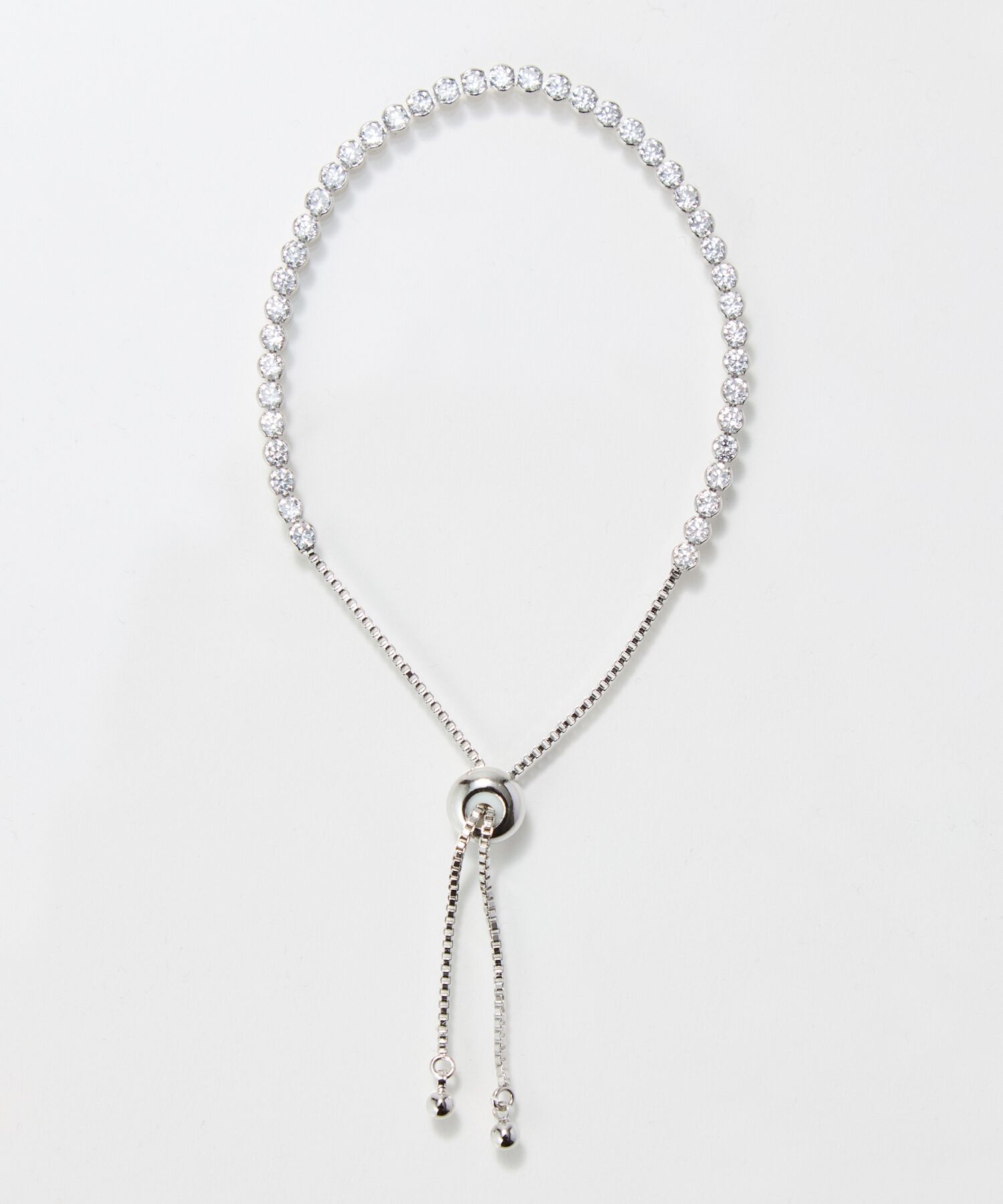 【フィービィー/Phoebe】 ラインストーンスライドテニスブレスレット シルバー