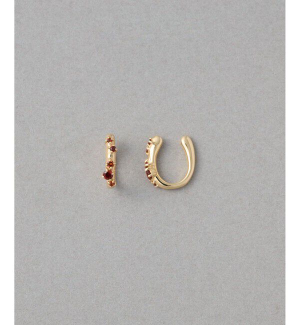 【エテ/ete】 [ガーネット] K10YG パルプ タイトイヤリング