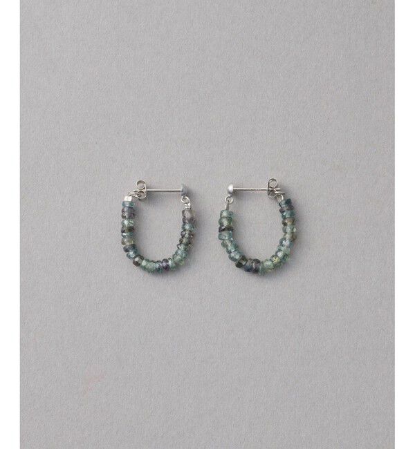 【エテ/ete】 [フォーチュン] PT900 マルチストーン フープピアス /Grace