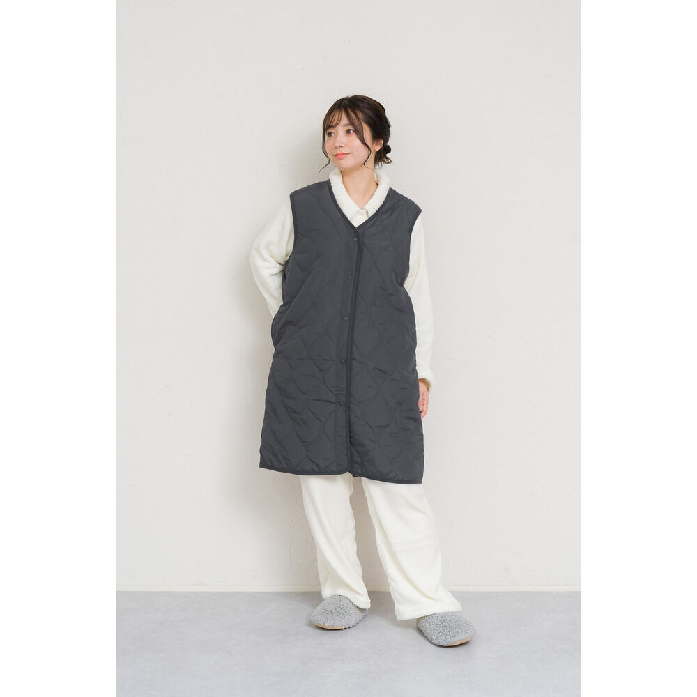 【バックヤードファミリー/BACKYARD FAMILY】 キルティングベスト レディース 通販 ジレ ロングジレ 前開き フロントボタン ノースリーブ