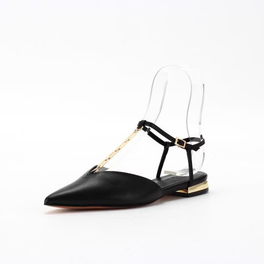 【ギンザカネマツ/銀座かねまつ】 AP255091STEBLK 【本革】 Ｔストラップパンプス