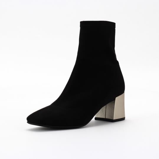 【ギンザカネマツ/銀座かねまつ】 NB258156CSUBLK 【PREMIERE PORTE】チャンキーヒールショートブーツ