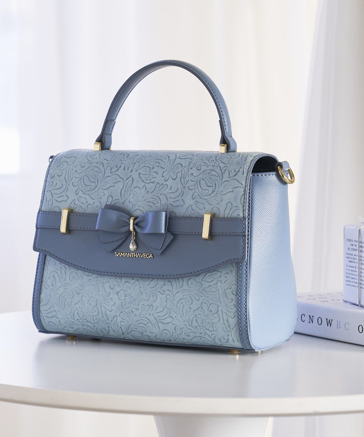 【サマンサベガ/SAMANTHAVEGA】 フローラルアクセントリボンショルダーバッグ